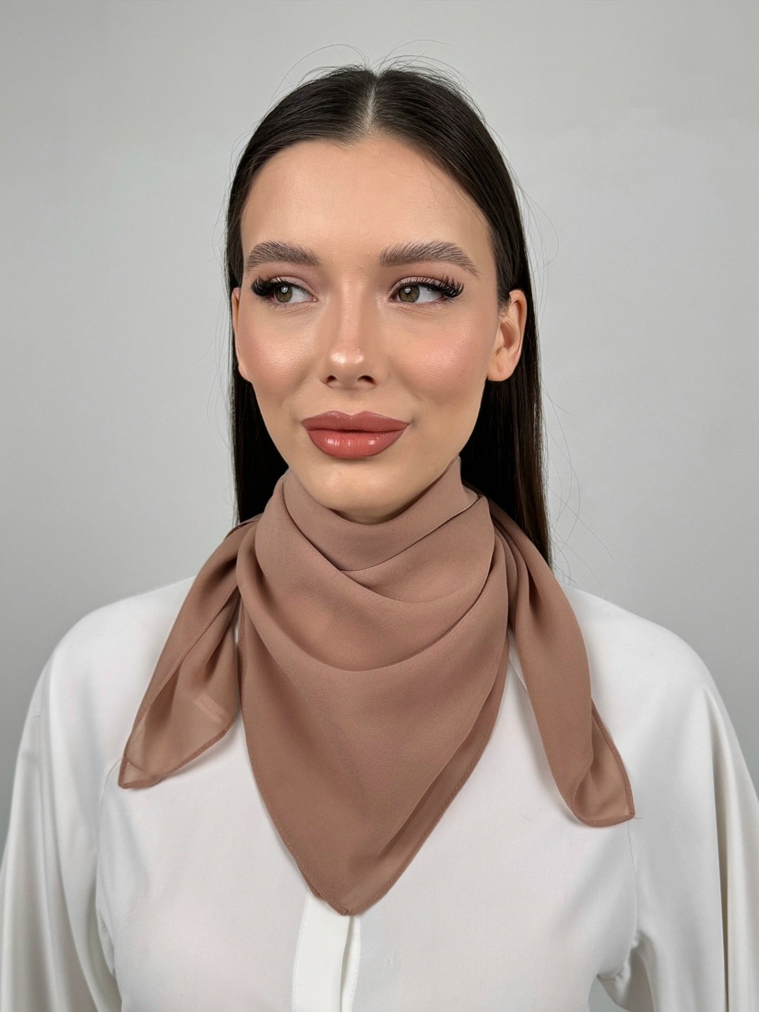 платок шелковый на голову шею,женские платки,платки косынка,однотонный женский платок,платок шифоновый