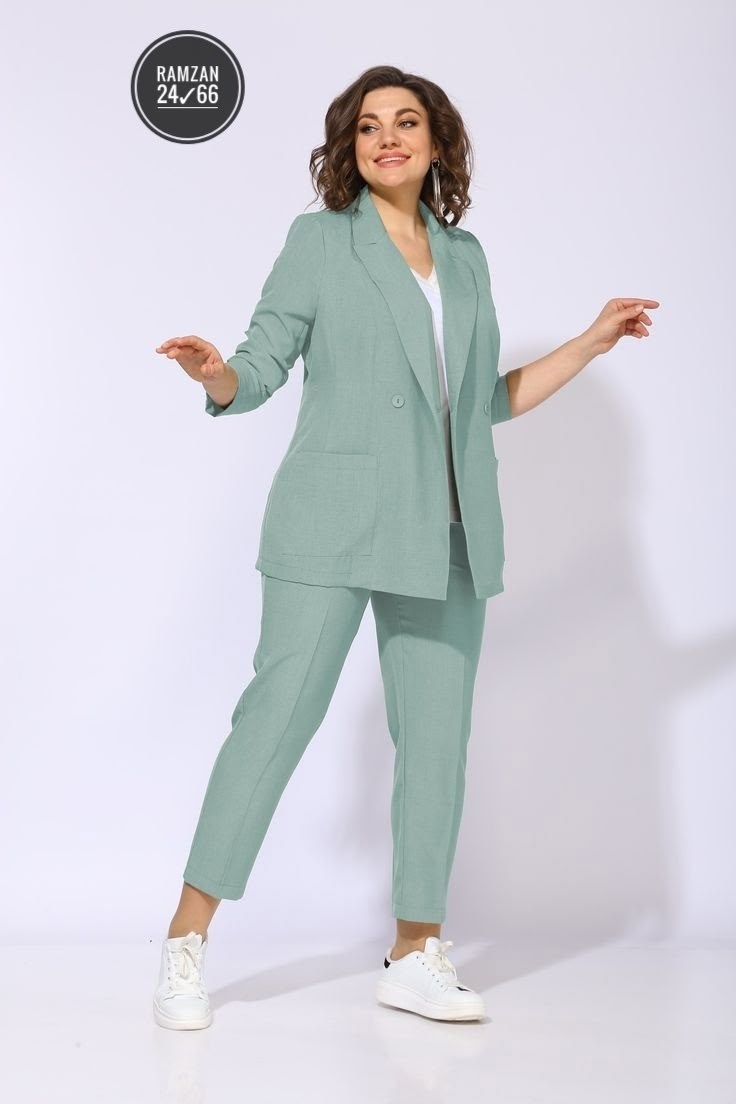 костюм брючный 24220 голубой aira style,брючные костюмы для женщин стильные,брючный костюм женский большие размеры,костюм женский брючный,брючный костюм aira style 24220 голубой тройка