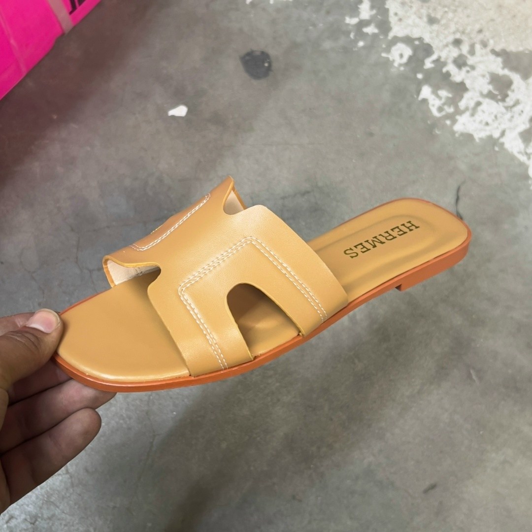 шлепки хермес оран,женские шлепанцы,тапочки эрмес,hermes oran orange sandals,шлепки хермес