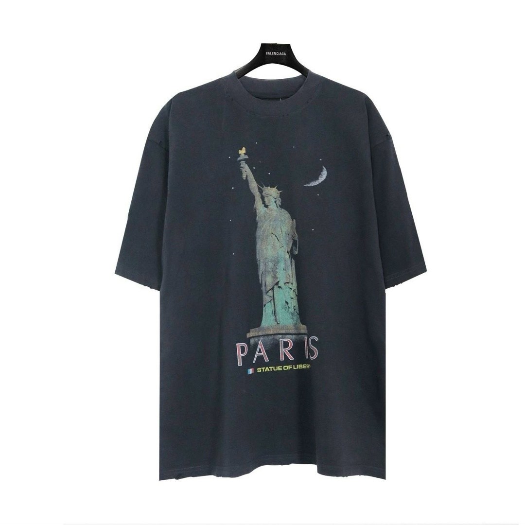 balenciaga футболки,футболка женская повседневная balenciaga paris liberty medium fit balenciaga цвет: черный,balenciaga футболка paris liberty черный,майка и футболка