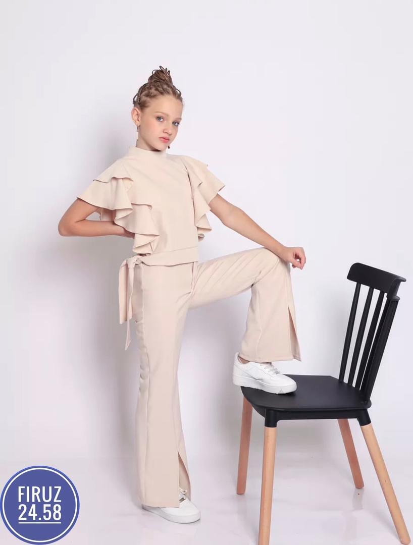 костюм брючный нарядный с воланами для подростка lemada brand,костюм для девочки нарядный с брюками,костюм брючный нарядный для девочки,костюм нарядный с оборками с брюками dmp 238158088,костюм нарядн