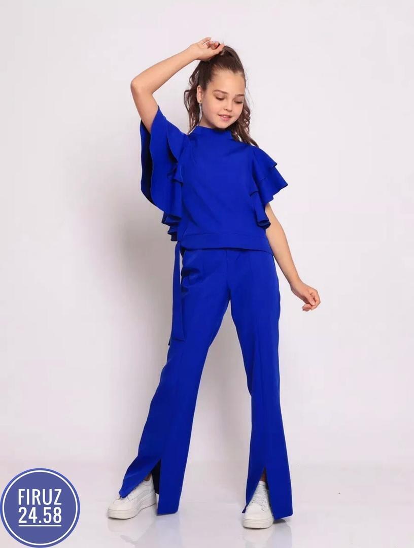 костюм брючный нарядный с воланами для подростка lemada brand,костюм для девочки нарядный с брюками,костюм брючный нарядный для девочки,костюм нарядный с оборками с брюками dmp 238158088,костюм нарядн