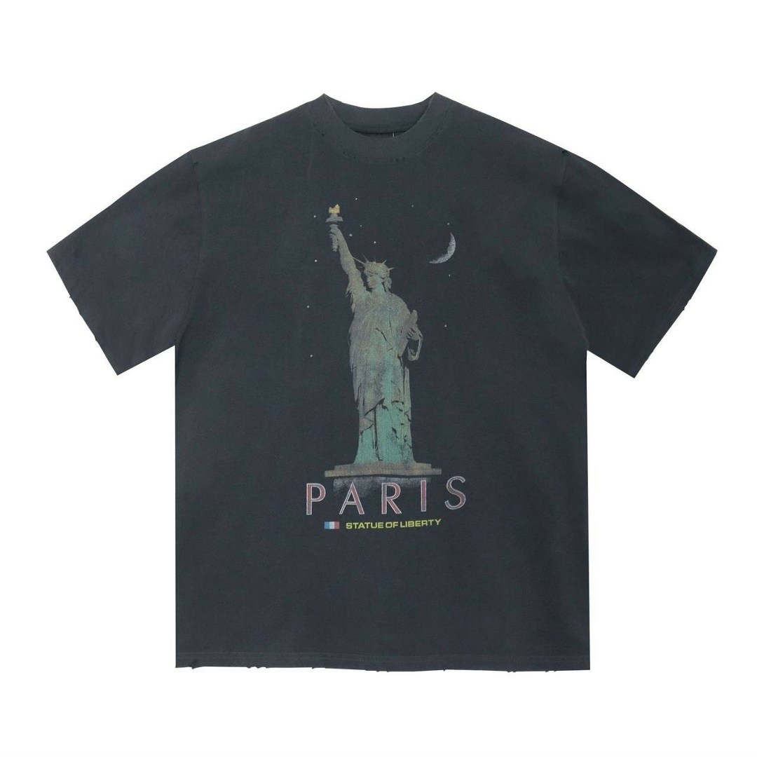 balenciaga футболки,футболка женская повседневная balenciaga paris liberty medium fit balenciaga цвет: черный,balenciaga футболка paris liberty черный,майка и футболка