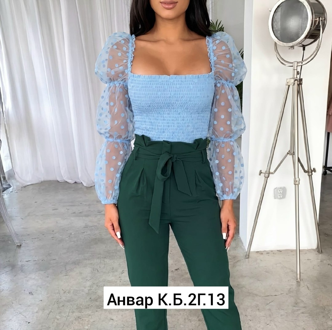 прозрачная блузка с пышными рукавами,женская блузка,блузка модная,блуза женская,блуза
