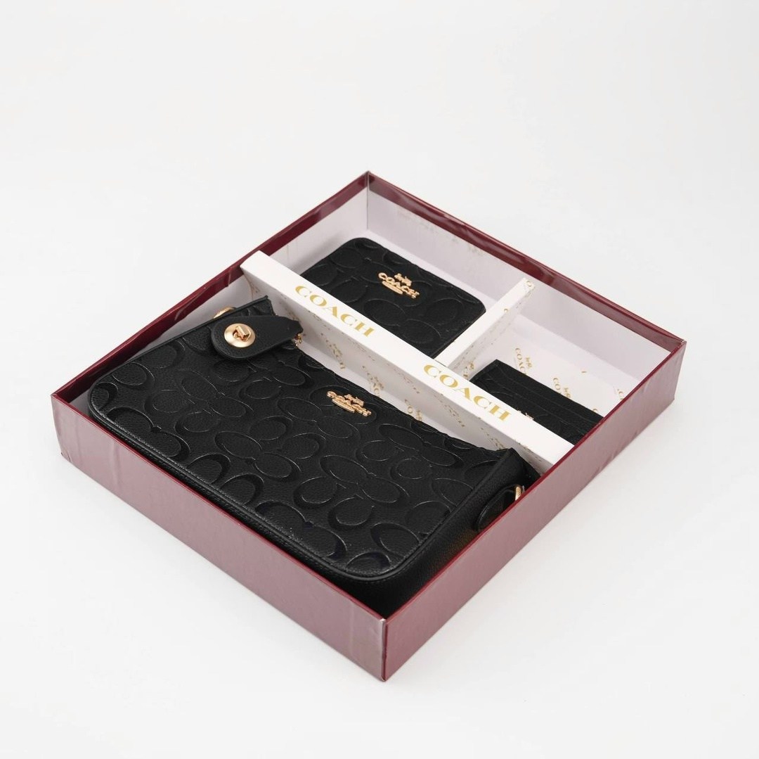 coach кошелек,кошелёк мини женский брендовый coach,набор кошелек,кошелек стильный,подарочная коробка