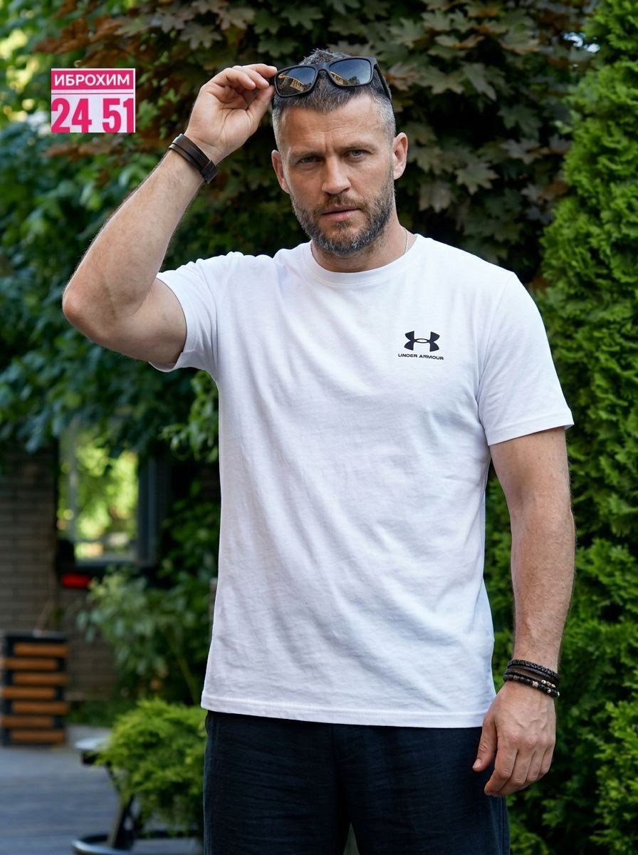 футболка under armour,футболка мужская,футболка спортивная under armour,футболка белая мужская,мужская спортивная футболка