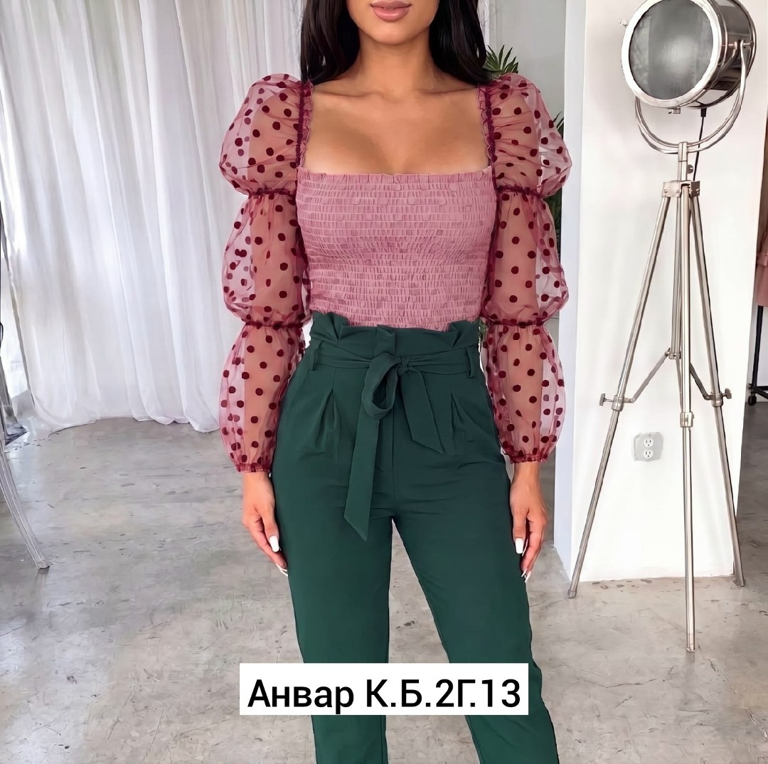 прозрачная блузка с пышными рукавами,женская блузка,блузка модная,блуза женская,блуза