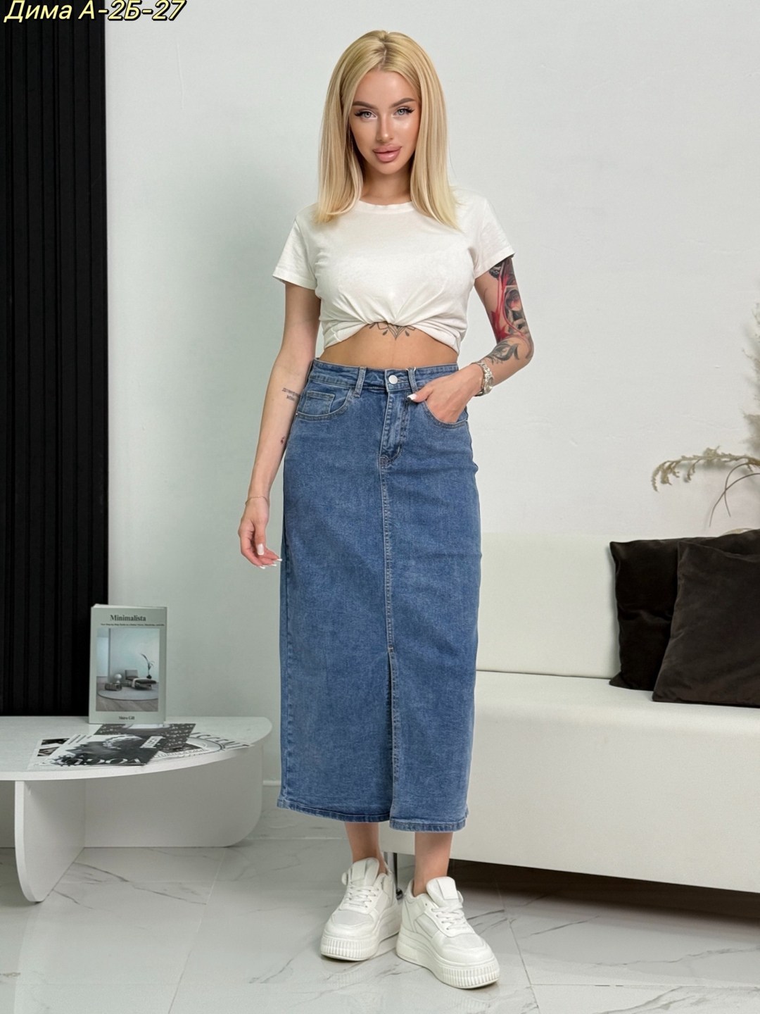 юбка джинсовая миди с разрезом katrin-trend,джинсовая юбка,юбка джинсовая женская,джинсовая юбка миди,юбка длинная джинсовая