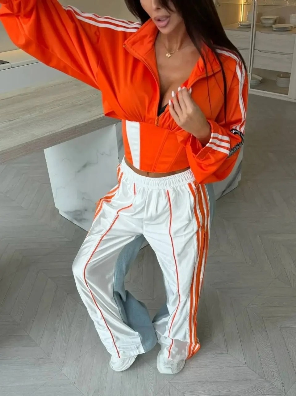 shift orange adidas tracksuit,спортивная мода,спортивные костюмы,adidas firebird tracksuit orange,женский спортивный костюм