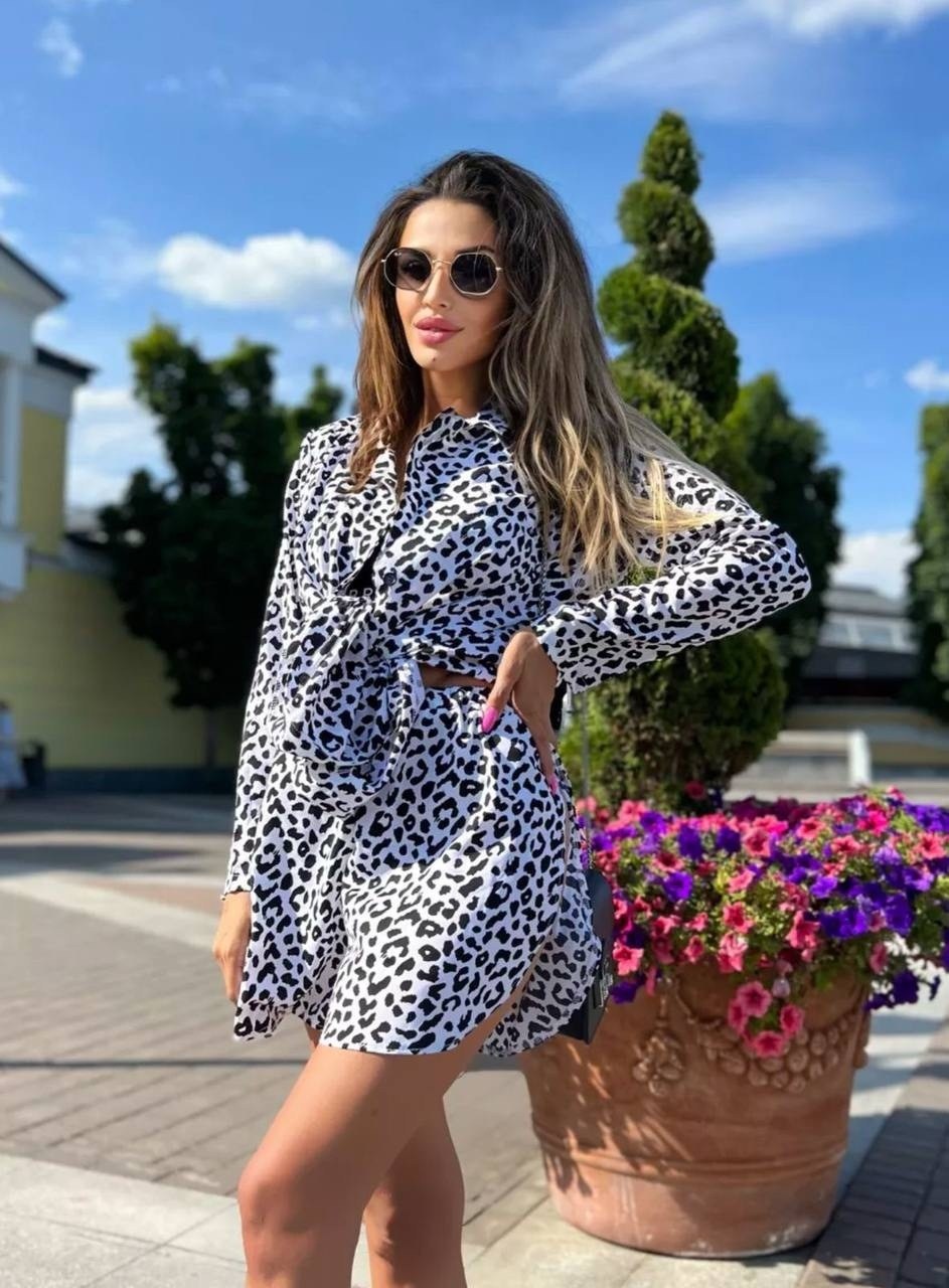 костюм летний леопард с шортами и рубашкой,костюм двойка рубашка с шортами,костюм двойка женская,женский костюм с шортами,костюм женский