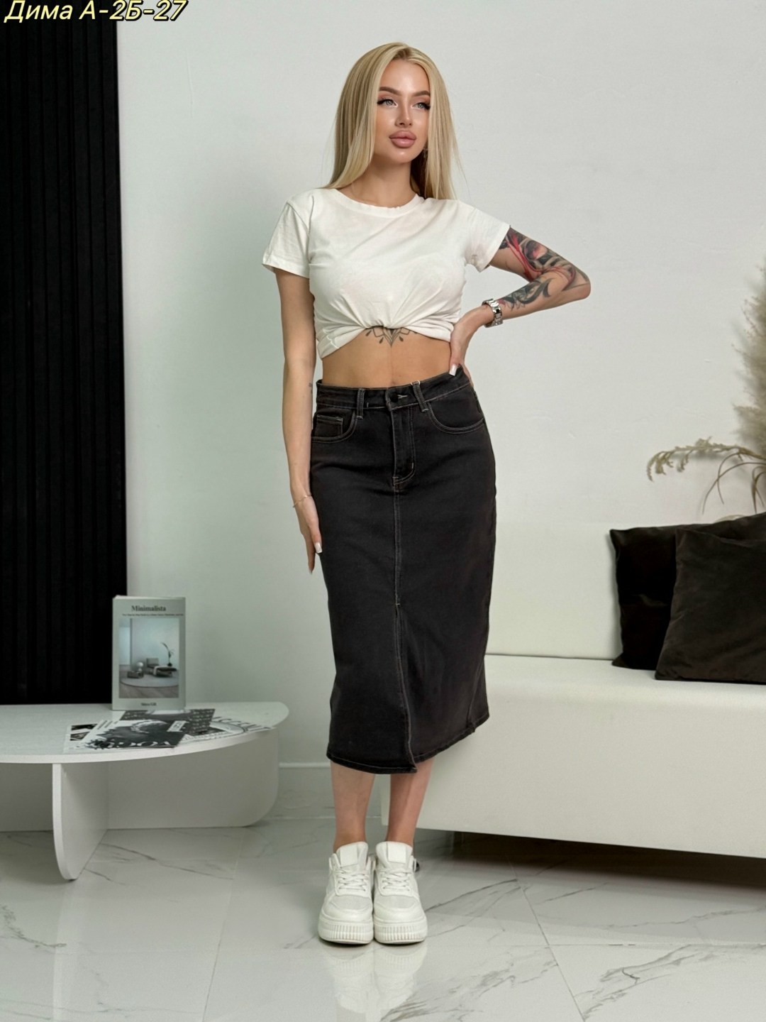 юбка джинсовая миди с разрезом katrin-trend,джинсовая юбка,юбка джинсовая женская,джинсовая юбка миди,юбка длинная джинсовая