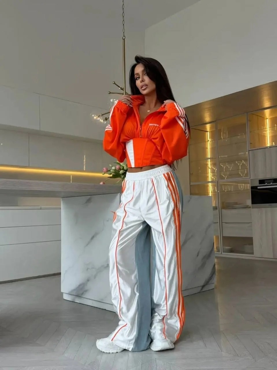 shift orange adidas tracksuit,спортивная мода,спортивные костюмы,adidas firebird tracksuit orange,женский спортивный костюм