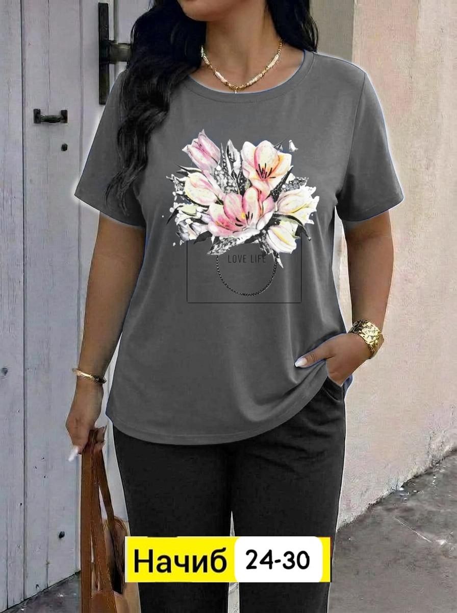 женская футболка больших размеров,женская футболка,костюм женский,одежда женская,костюм женский 2026