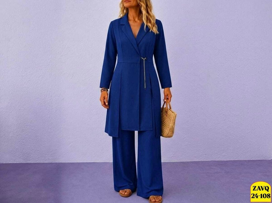 брючный костюм anastasia 950 васильковый синий,брючный костюм 2041-1 синий amberastyle,брючный костюм 2041-1 синий,брючный костюм,брючные костюмы женские