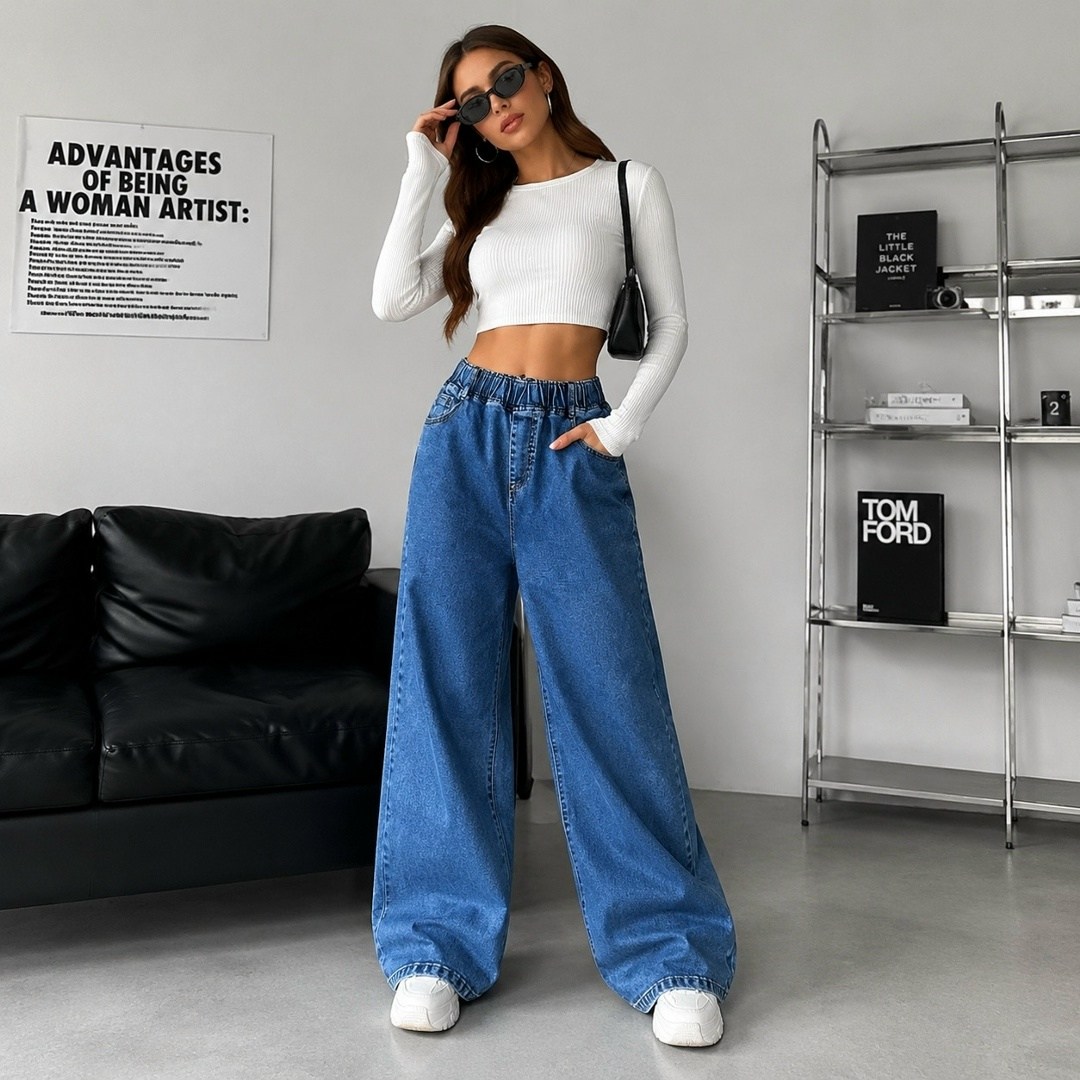 джинсы широкие,женские джинсы,джинсы широкие с высокой посадкой dh fashion,джинсы брюки,модные джинсы