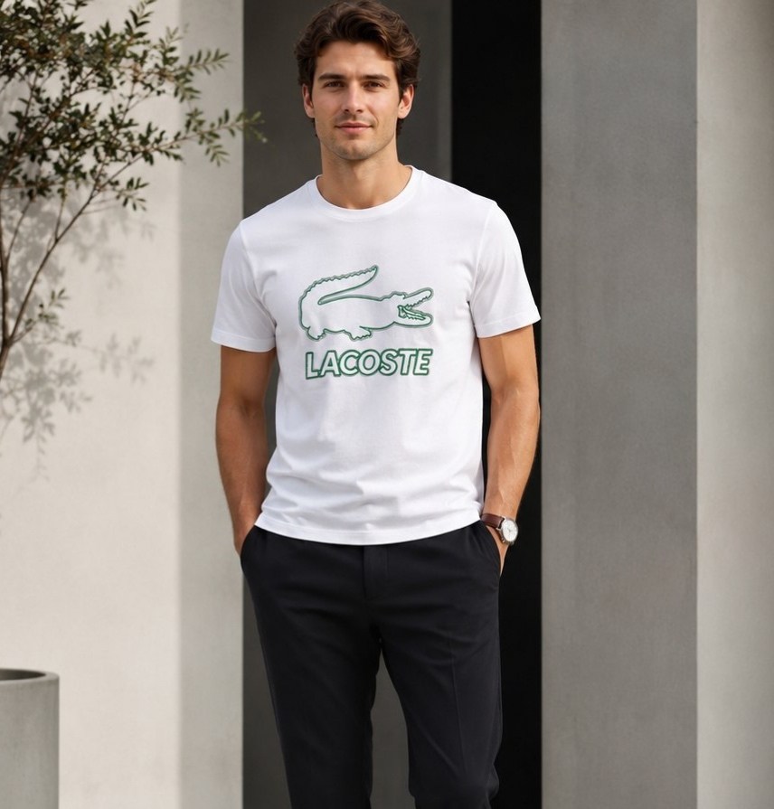 футболка lacoste,мужские футболки lacoste,футболка стандартного кроя lacoste,lacoste мужские,lacoste cotton chantaco graphic футболка