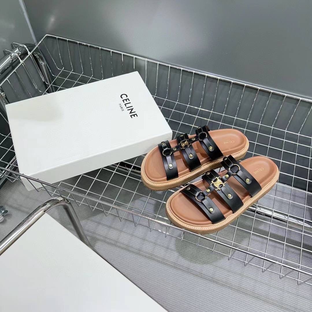 шлепанцы celine,женские сандалии,сандалии celine,женские шлепанцы,кожаные шлепанцы