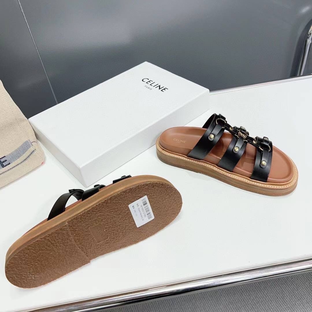 шлепанцы celine,женские сандалии,сандалии celine,женские шлепанцы,кожаные шлепанцы