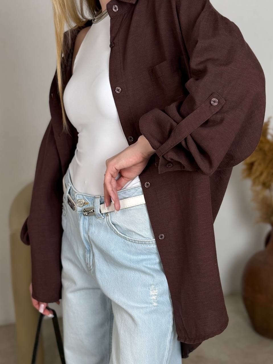 рубашка коричневая oversize happiness istanbul,рубашка женская kinfolk clothes оверсайз коричневая l,рубашка коричневая,коричневая рубашка женская,рубашка оверсайз