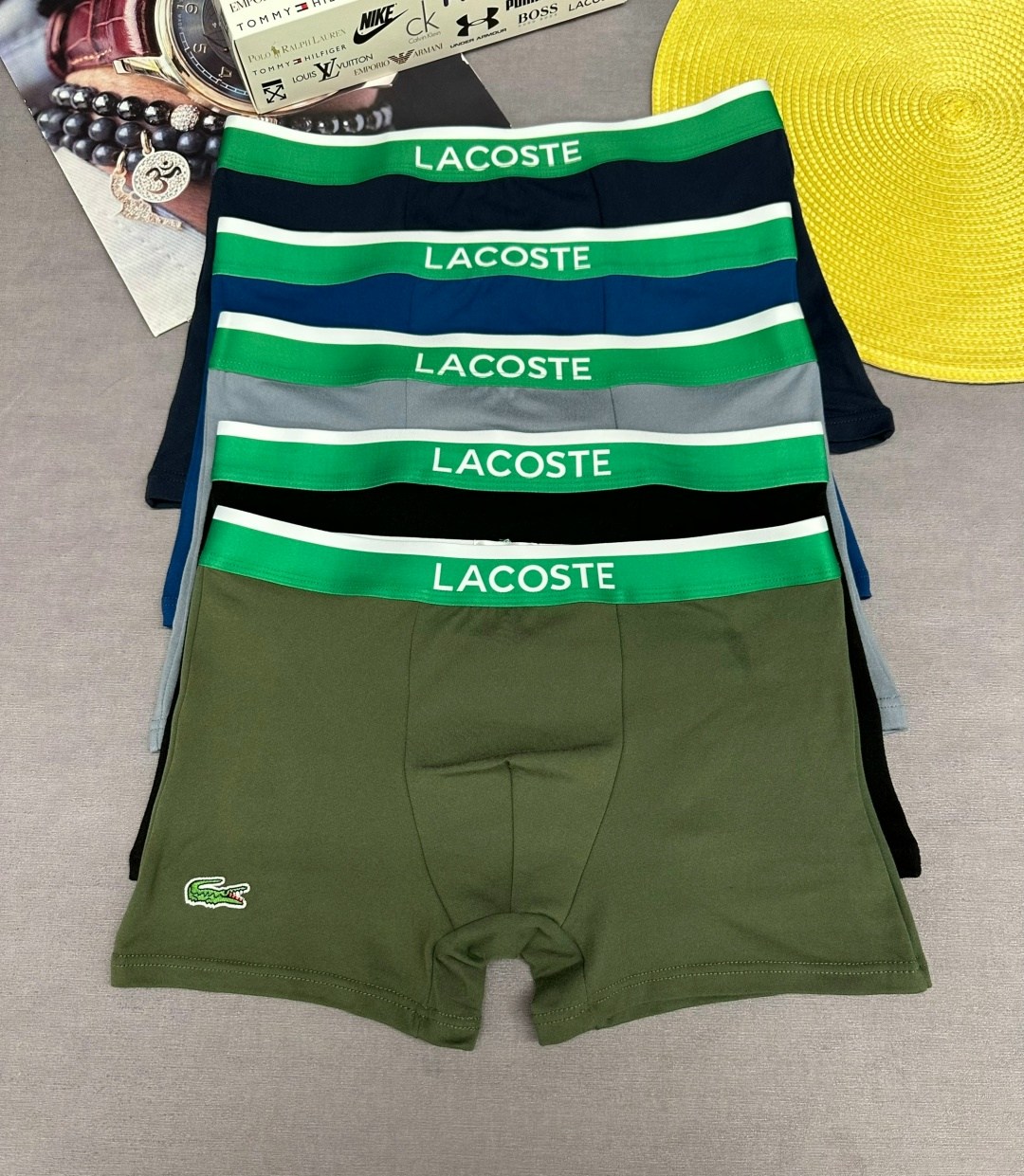 набор мужских трусов lacoste,комплект трусов боксеры lacoste,трусы мужские боксеры набор 5 шт lacoste,трусы мужские lacoste,трусы lacoste