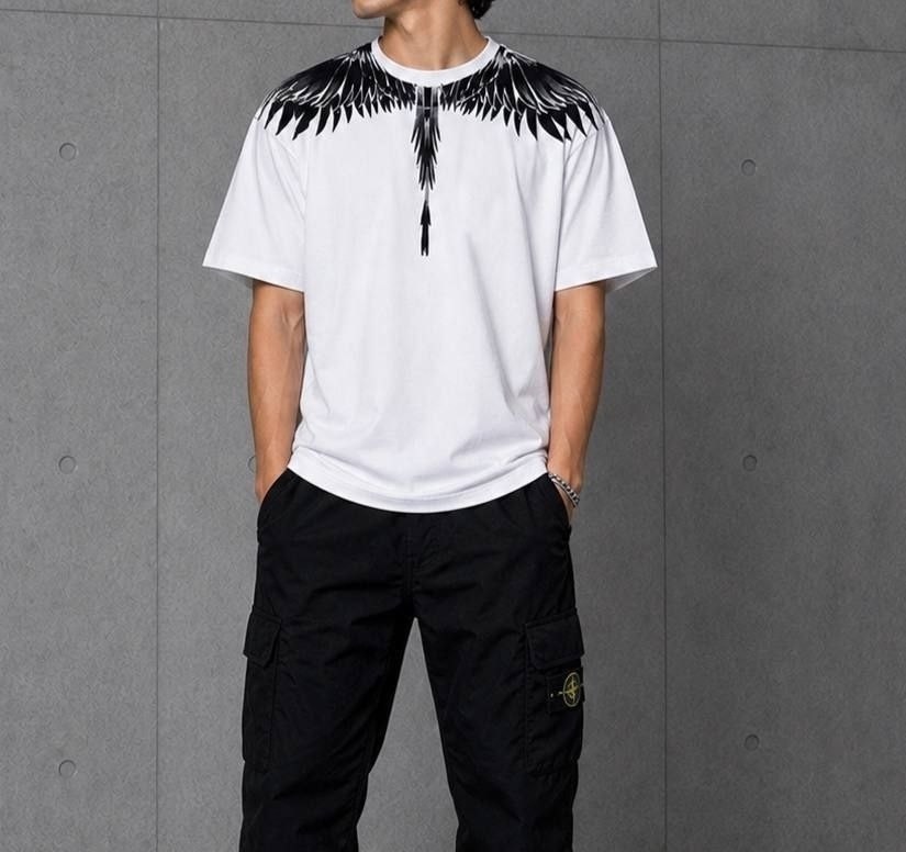 футболка marcelo burlon,футболка с перьями,марсело бурлон футболка,футболка с крыльями,марсело бурлон