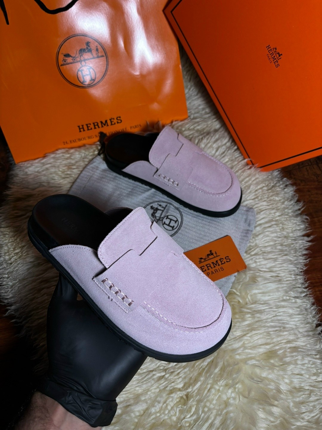 мюли hermes,hermes мюли женские,, hermes,замшевые шлепанцы hermes