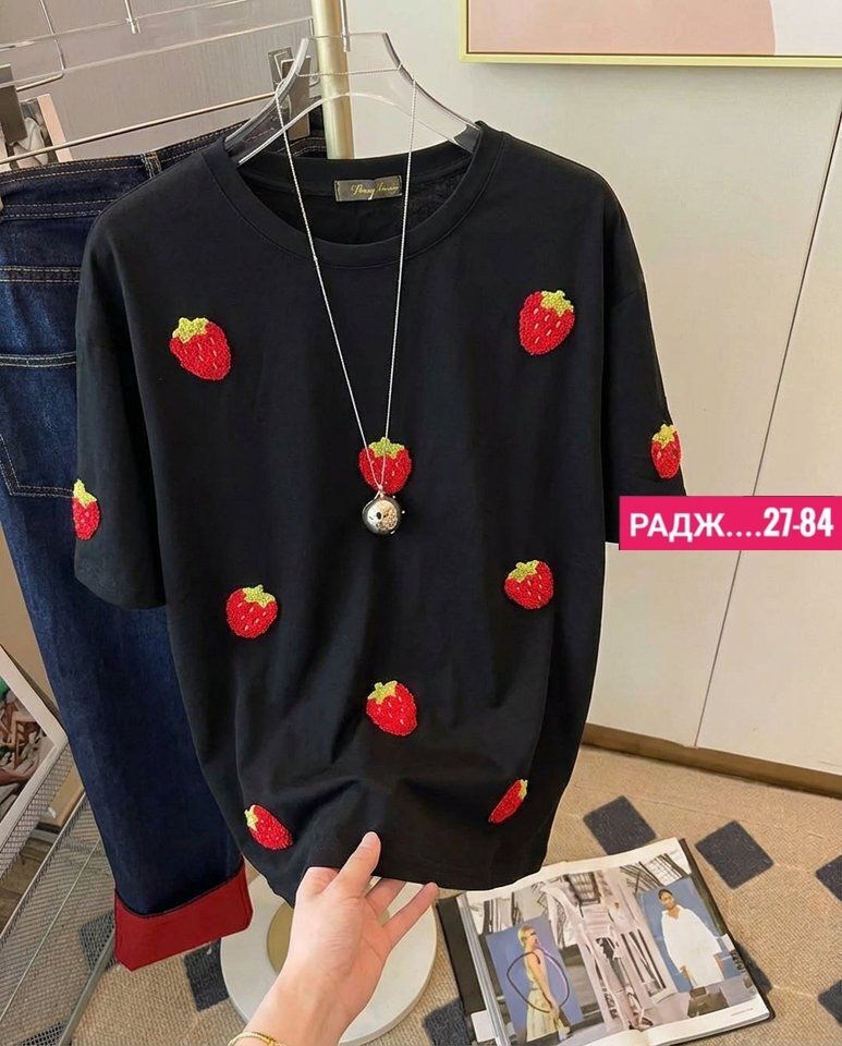 футболка женская,хлопок футболка,футболка из мягкого,футболка клубника белая,летние женские футболки