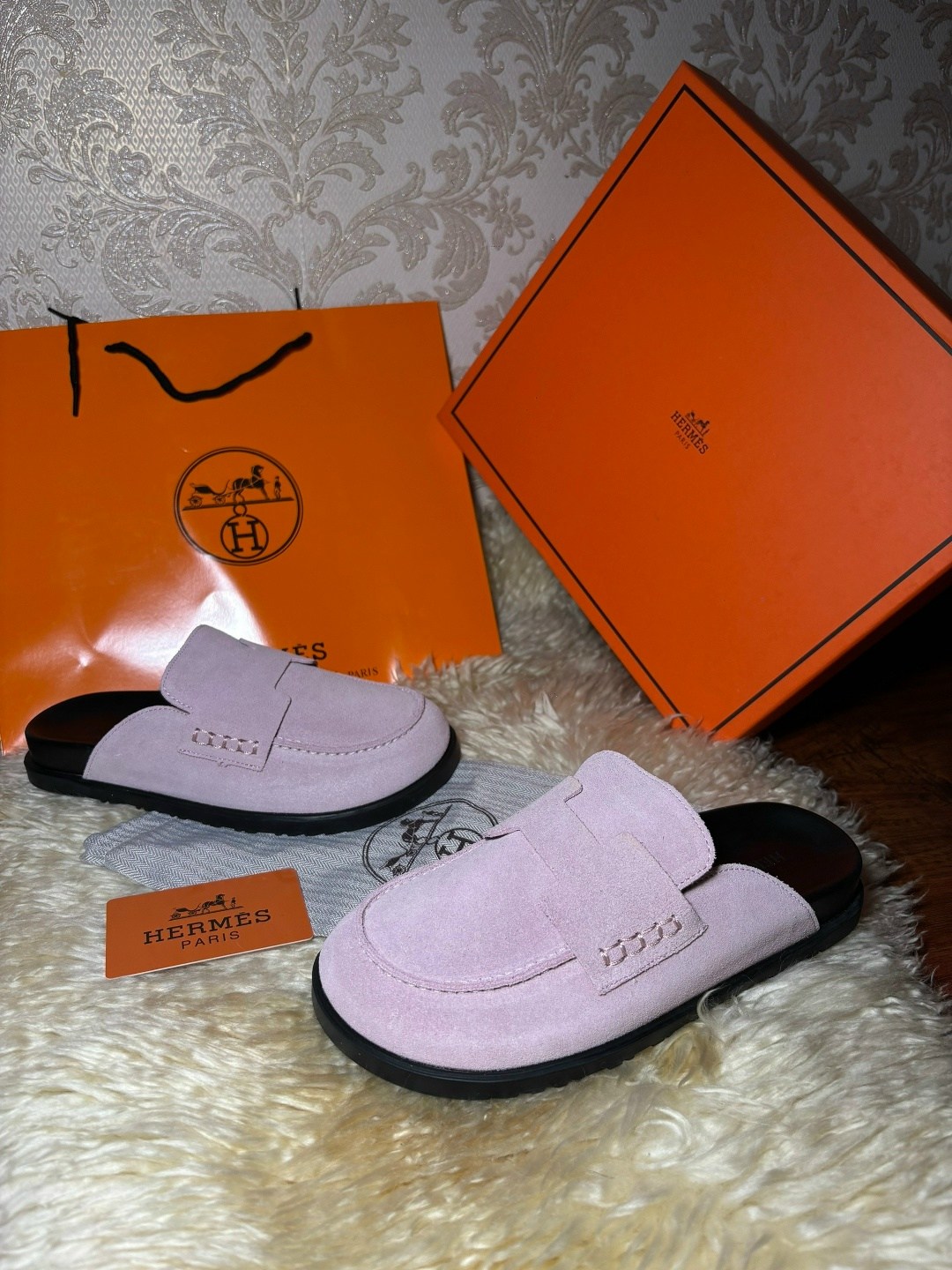 мюли hermes,hermes мюли женские,, hermes,замшевые шлепанцы hermes
