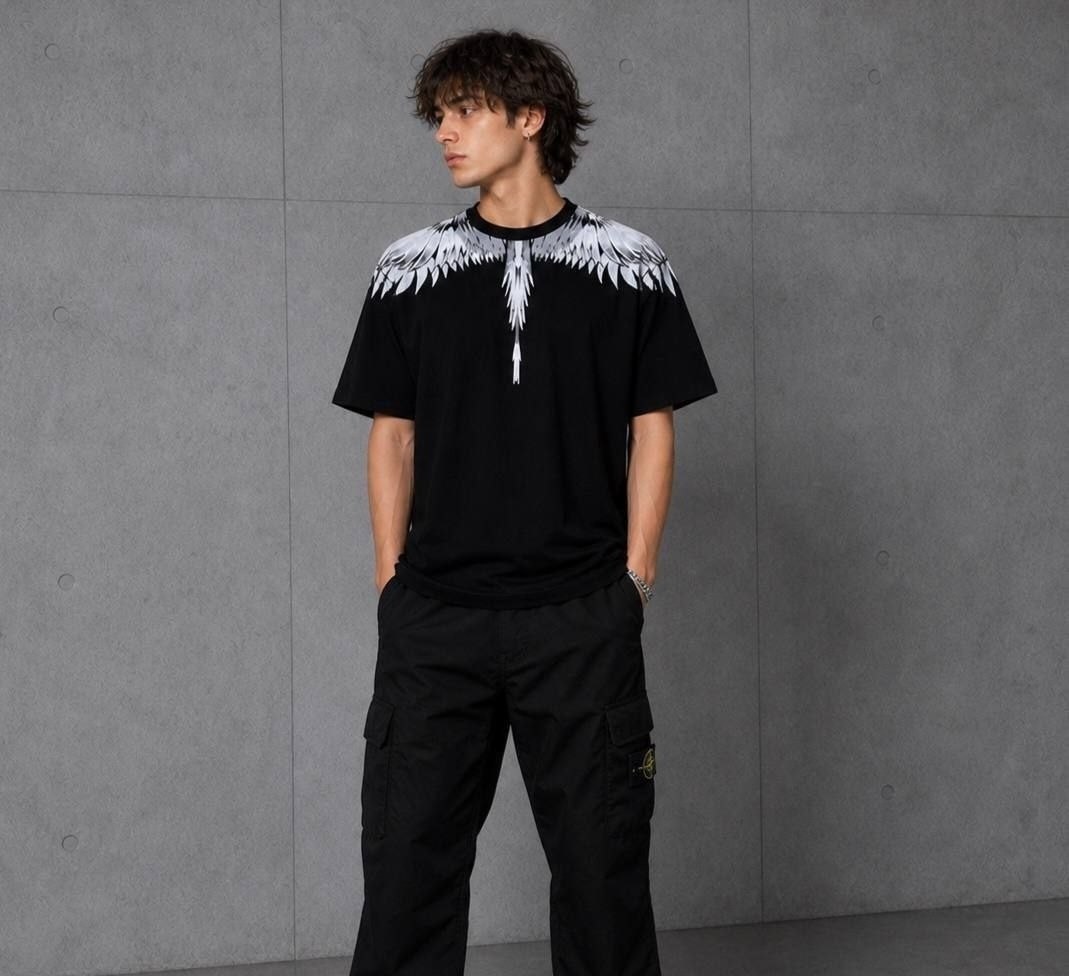 футболка marcelo burlon,футболка с перьями,марсело бурлон футболка,футболка с крыльями,марсело бурлон