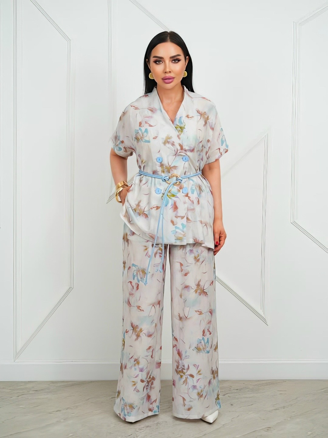 брючный костюм,брючный костюм нарядный adele royal collection,костюм с брюками,костюм женский,костюм в пижамном стиле
