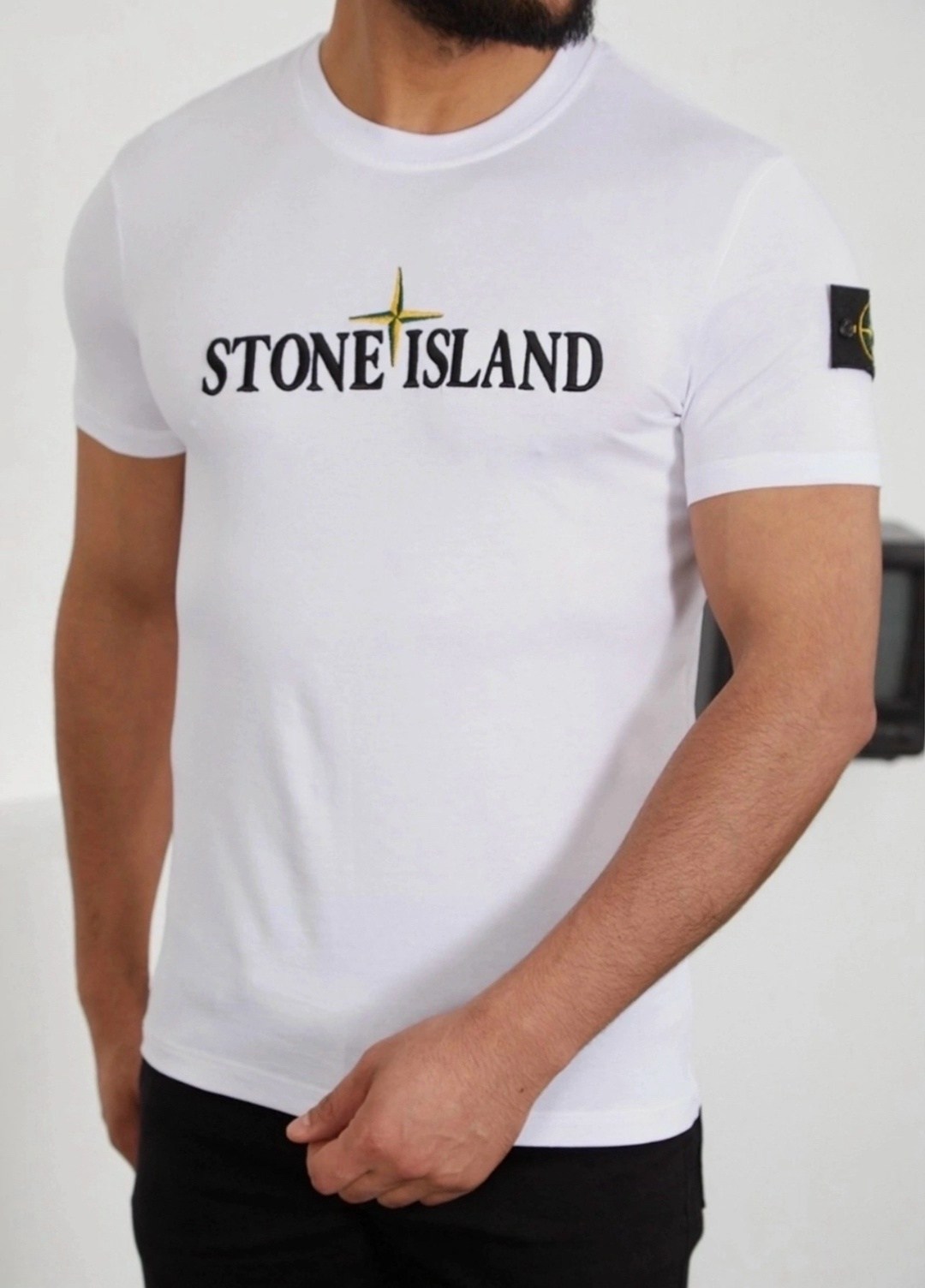 футболка мужская stone island,футболка stone island,черная футболка stone island,патч stone island,футболка stone island футболка