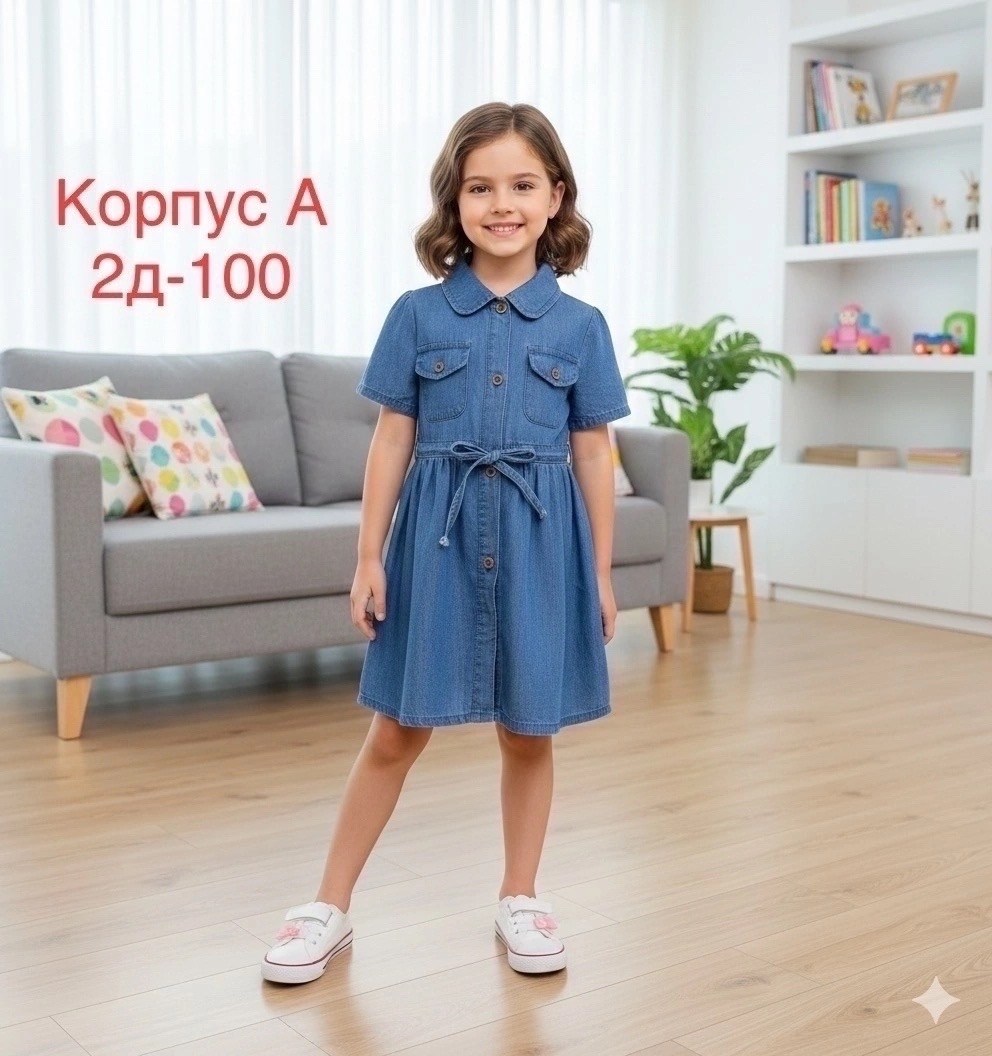 платье джинсовое нарядное с коротким рукавом digi kids 231550325,джинсовое платье для девочки,джинсовая платье,платье для девочки с джинсов 12лет,детская платье