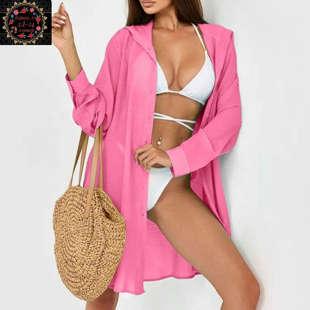 туника пляжная летняя накидка на купальник оверсайз рубашка sundresslove 215529337,накидка на купальник,туника пляжная летняя накидка,пляжная туника женская,туника пляжная