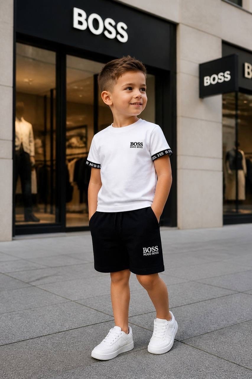 футболка с короткими рукавами и логотипом boss,boss kid,boss hugo boss,boss футболка,костюмчик