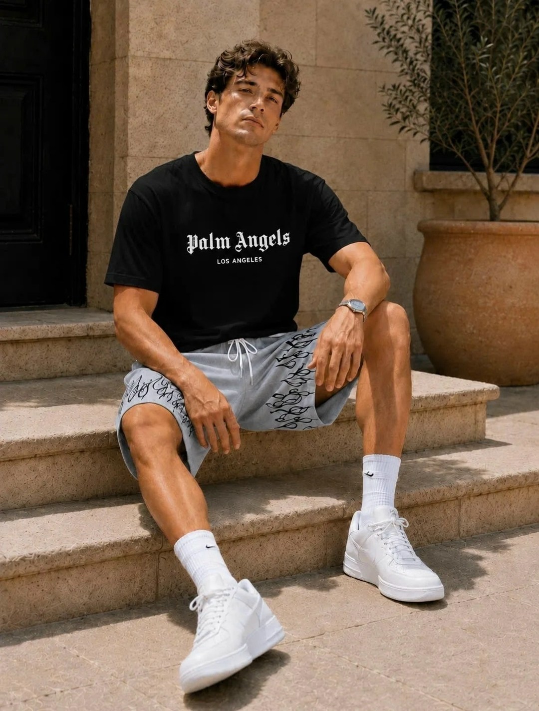 футболки комплект,футболки palm angels,мужские комплекты,футболке,мужская футболка