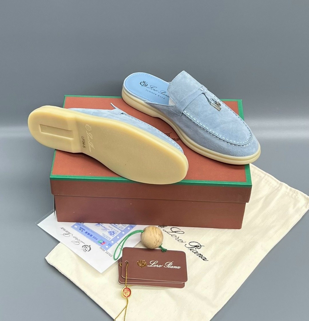 ,мюли loro piana,женские замшевые мюли loro piana голубые,лоферы loro piana,лоферы loro piana женские