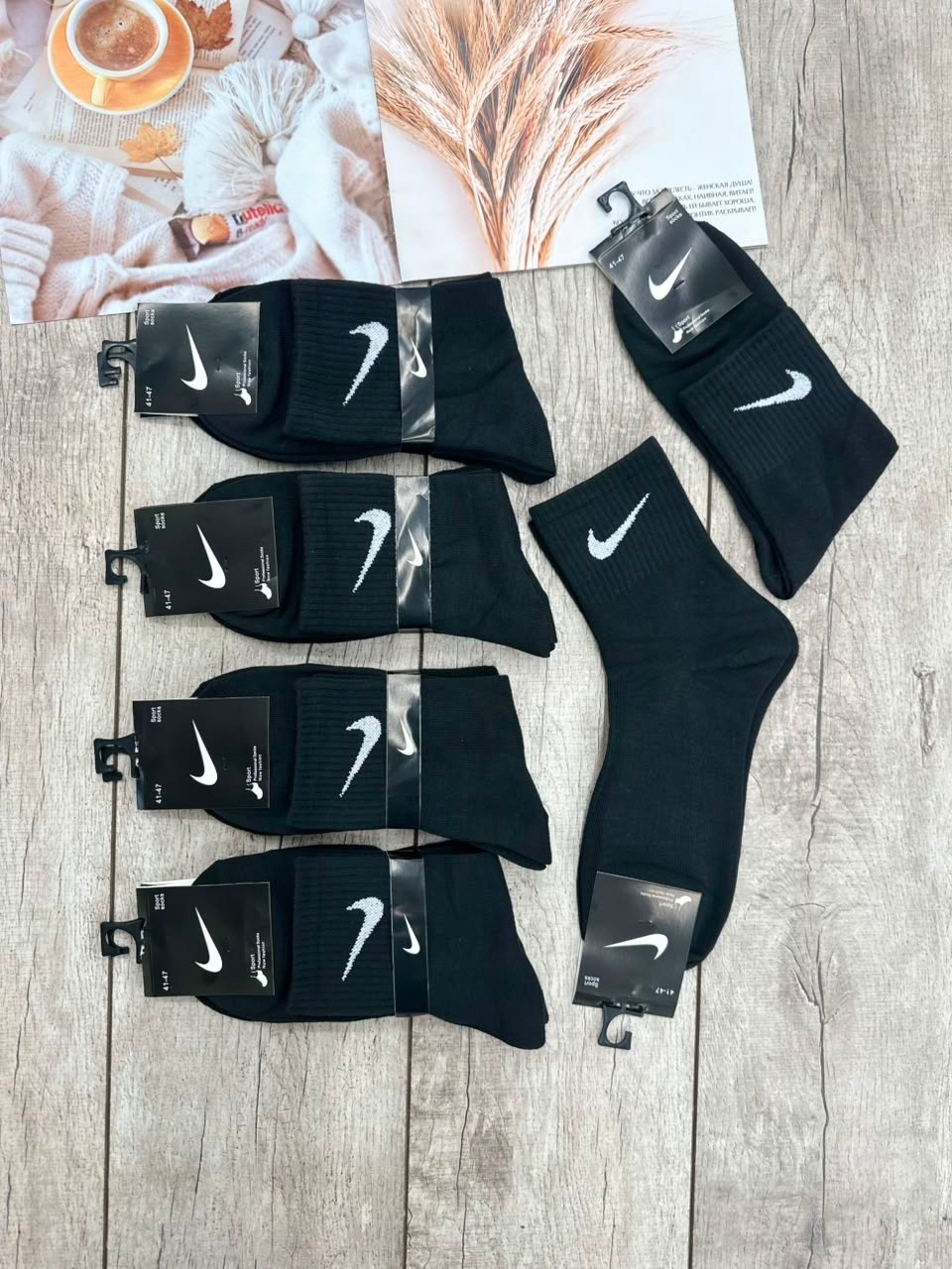 носки средние хлопковые набор 5 пар nike,мужские носки,мужские носки nike,носки комплект,комплект носки мужские