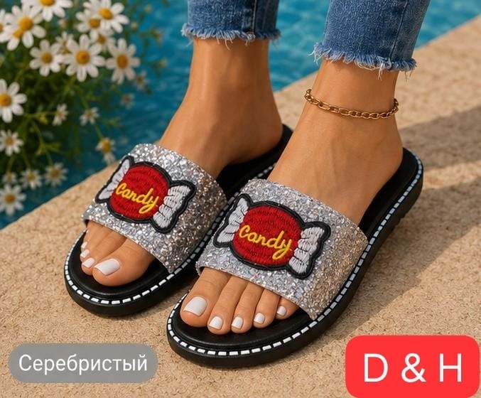 тапки женские на лето со стразами,модные шлепанцы,женские шлепанцы,модные шлепки,шлепанцы с блестками