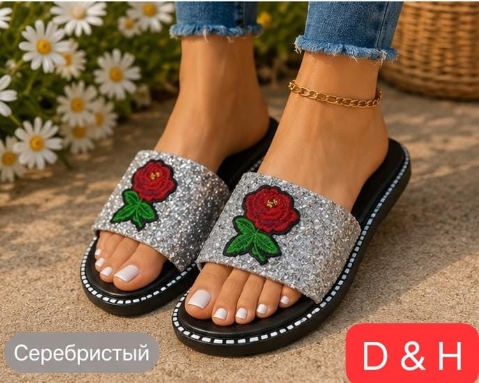 ,шлепанцы женские,шлепанцы с украшениями,модные сандалии,тапочки модные