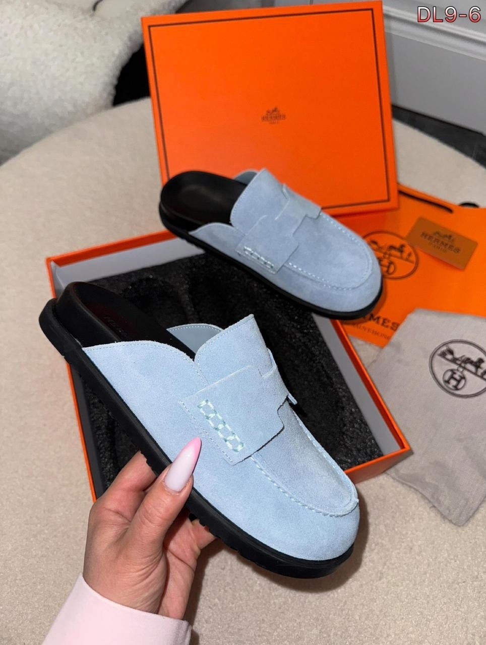 , hermes,мюли женские,замшевые сабо,мюли hermes