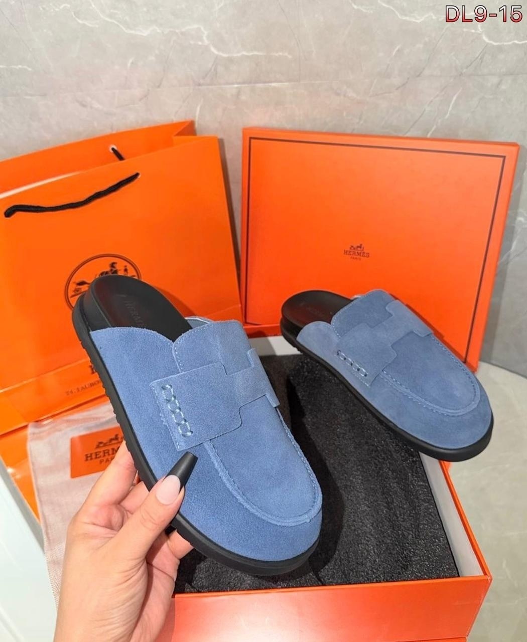 , hermes,мюли женские,замшевые сабо,мюли hermes