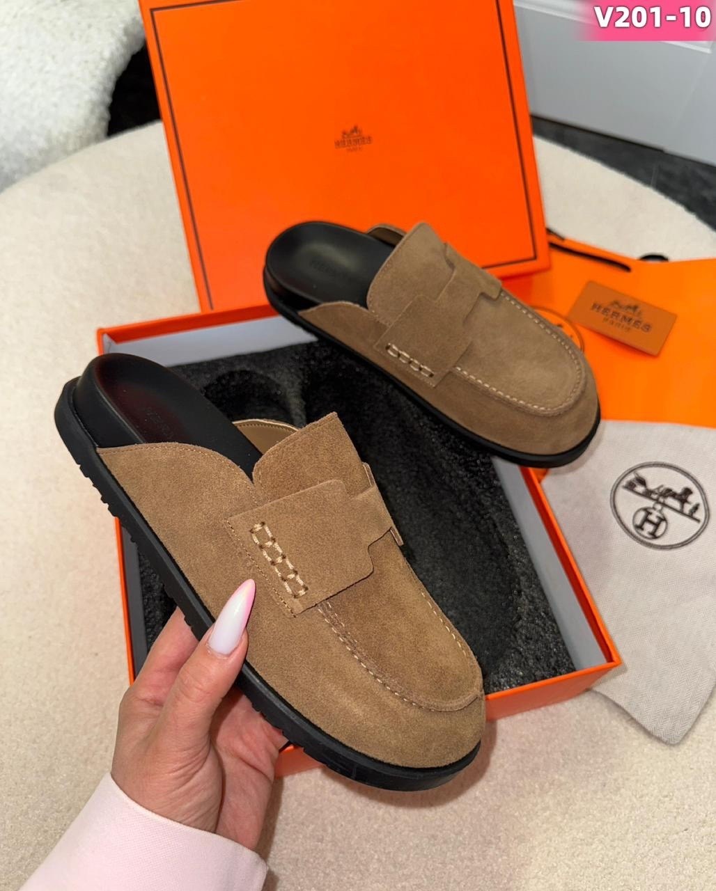 мюли hermes,, hermes,замшевые сабо hermes,hermes босоножки