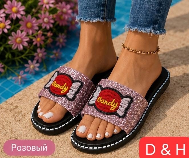 тапки женские на лето со стразами,модные шлепанцы,женские шлепанцы,модные шлепки,шлепанцы с блестками