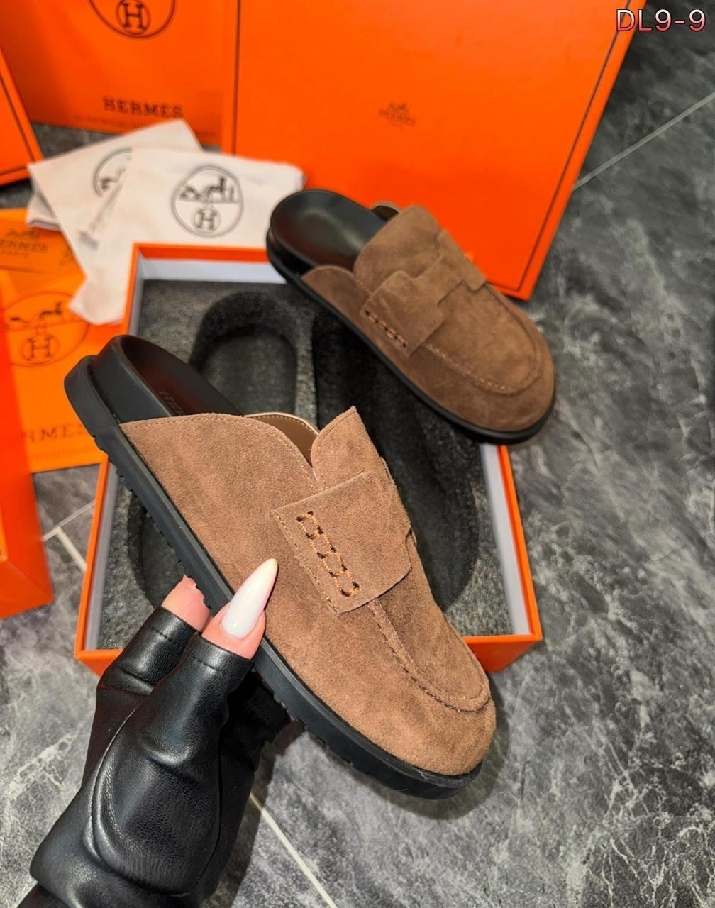 , hermes,мюли женские,замшевые сабо,мюли hermes