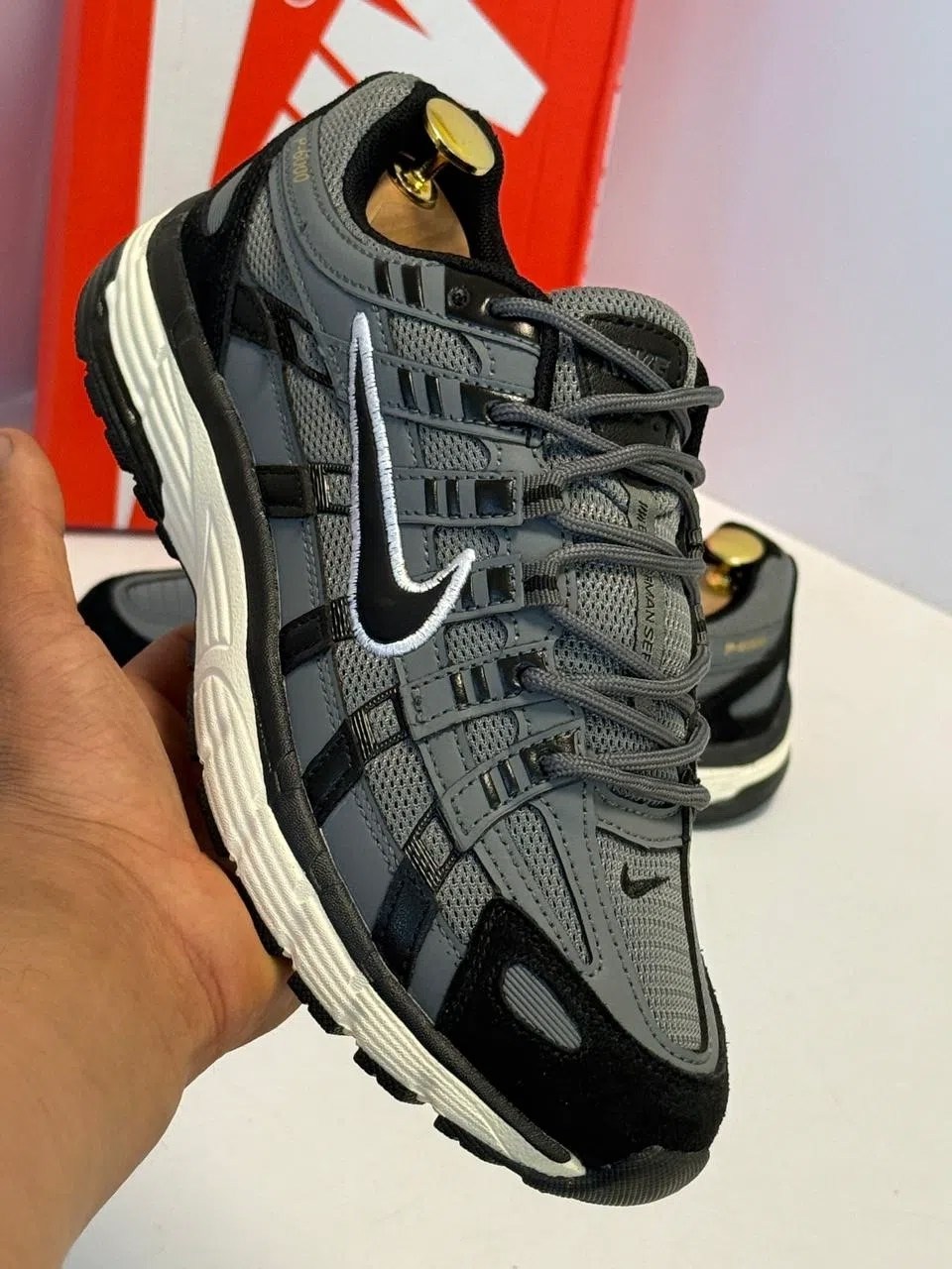 кроссовки nike,кроссовки nike p-6000,мужские кроссовки nike,кроссовки мужские p-6000 с низким верхом черный серый nike,кроссовки p-6000 premium anthracite smoke grey nike мультиколор