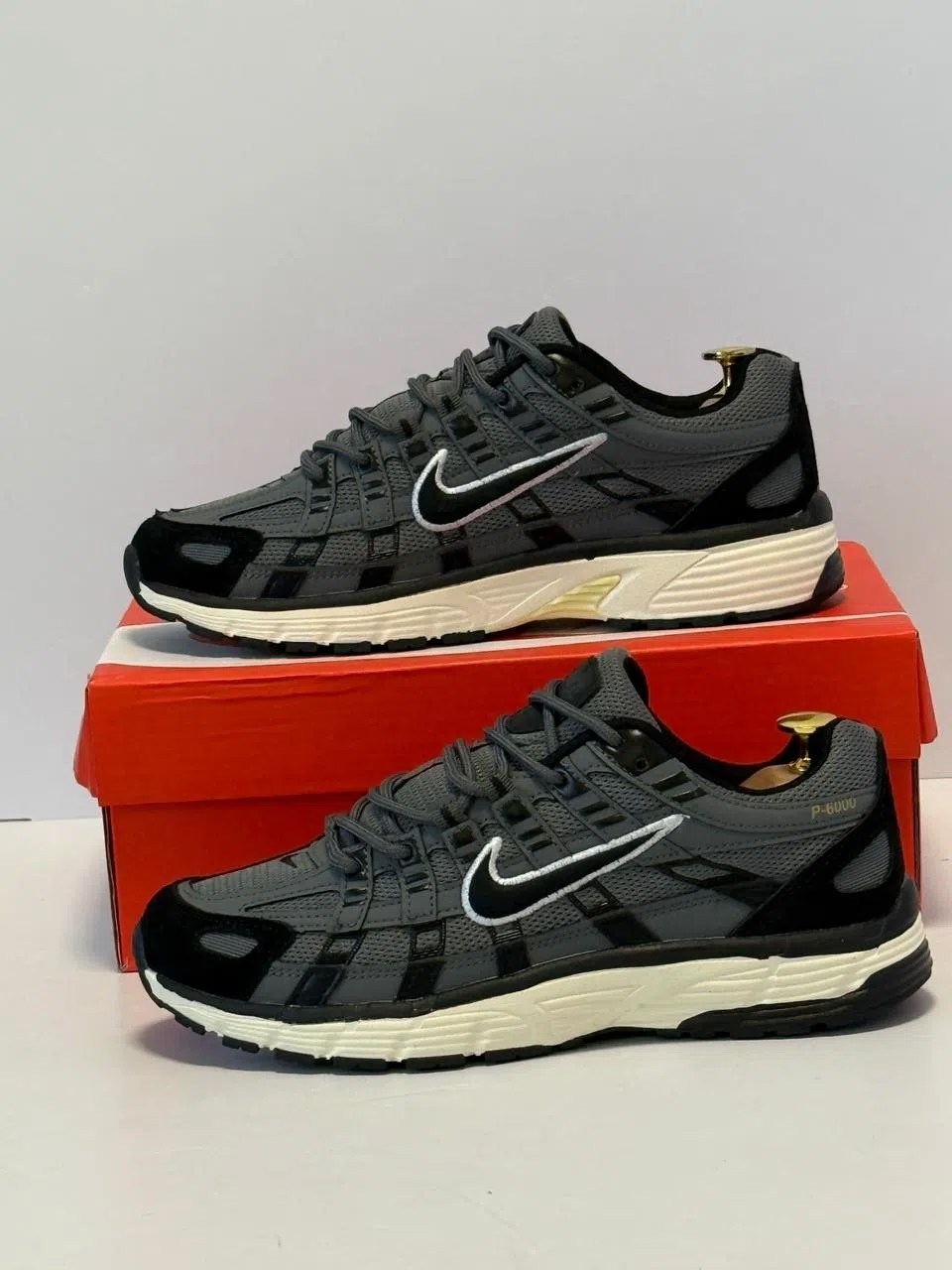 кроссовки nike,кроссовки nike p-6000,мужские кроссовки nike,кроссовки мужские p-6000 с низким верхом черный серый nike,кроссовки p-6000 premium anthracite smoke grey nike мультиколор
