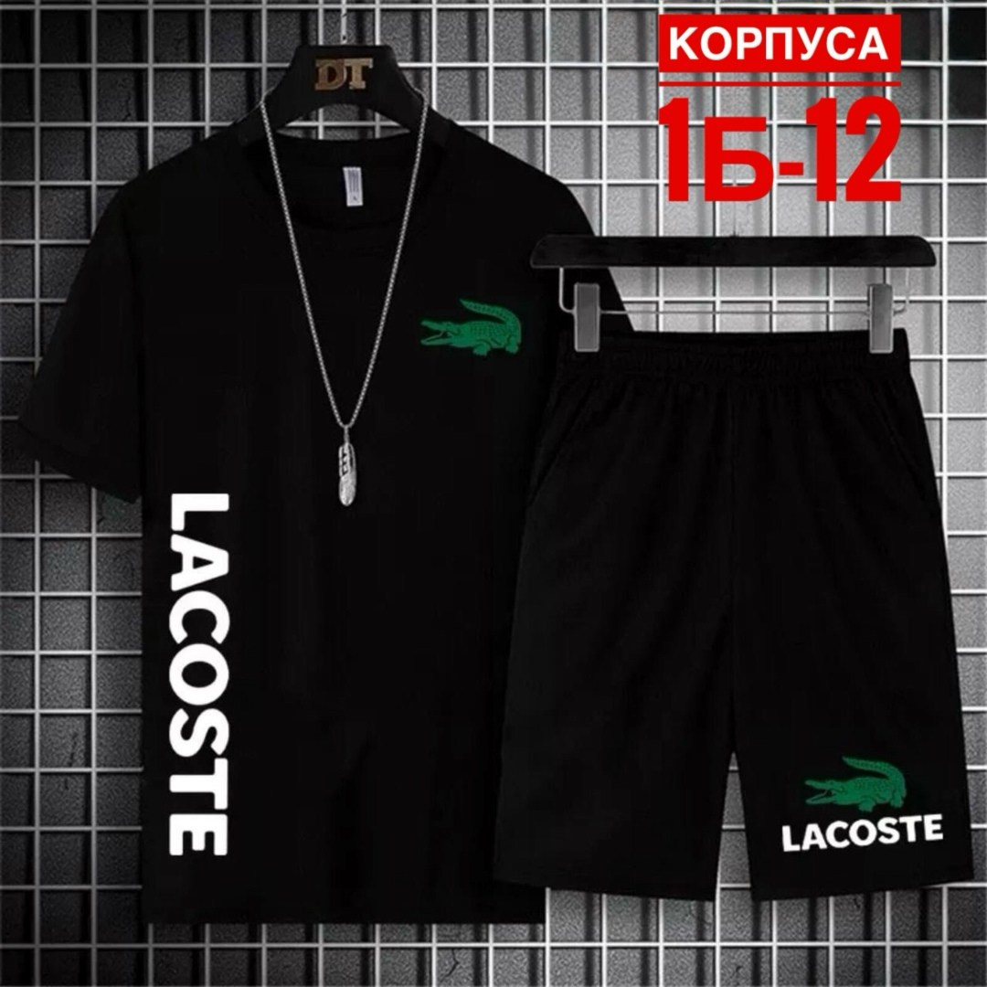 комплект одежды мужской,костюм спортивный мужской,спортивный костюм лакоста,мужские комплекты,футболка и шорты костюм