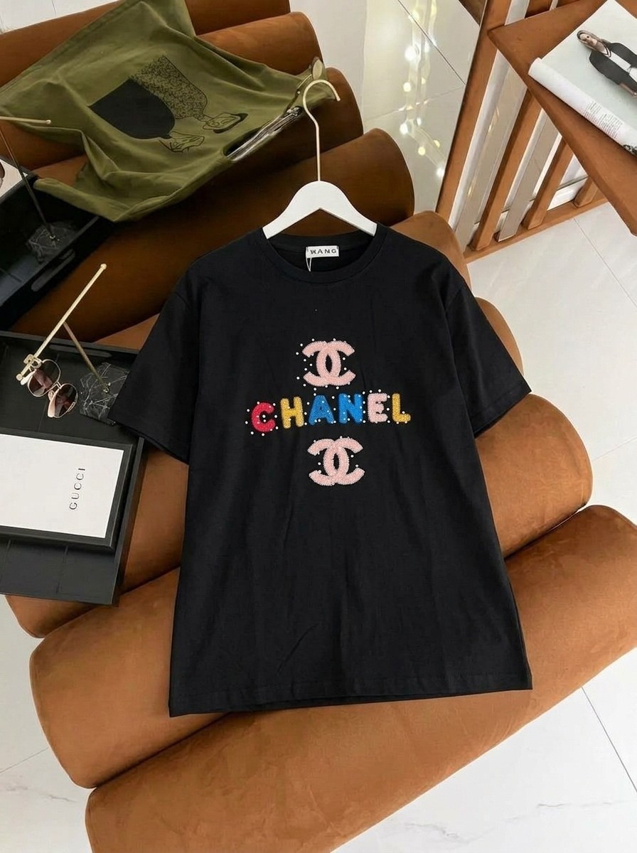 футболка chanel,женские футболки,футболка с большим,дизайн футболки,футболка