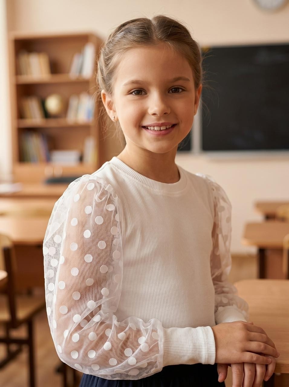 leka kids блузка нарядная с длинными рукавами,блузка школьная нарядная с длинным рукавом ete children 6052948,блузка школьная,блузка школьная нарядная с длинным рукавом,блузка для девочек