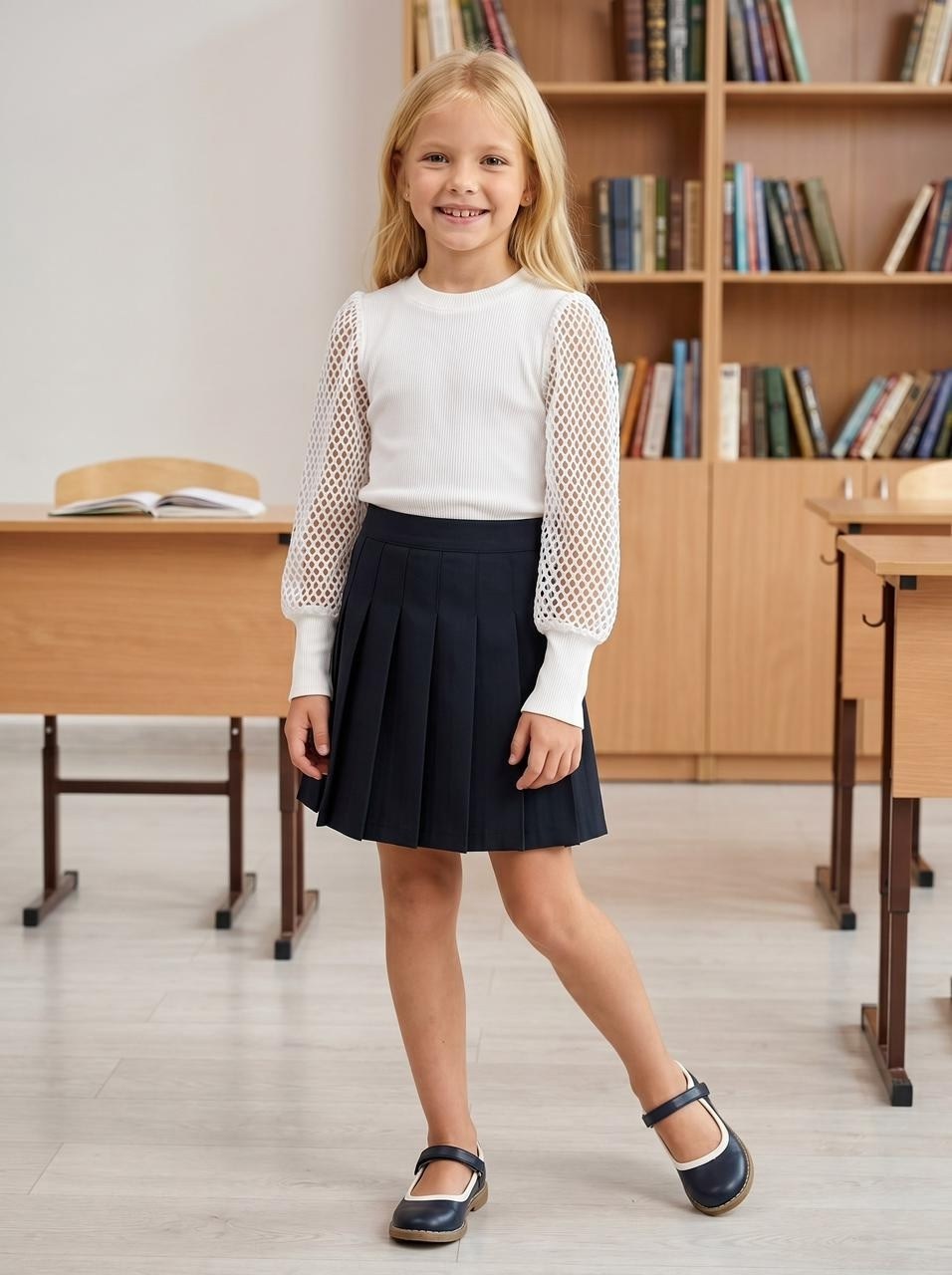 leka kids блузка нарядная с длинными рукавами,блузка школьная нарядная с длинным рукавом ete children 6052948,блузка школьная,блузка школьная нарядная с длинным рукавом,блузка для девочек